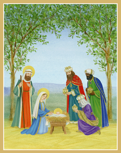 Caspari Nativity Scene Size A BC