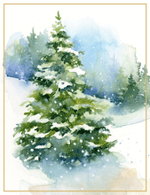 Load image into Gallery viewer, Caspari Evergreens In Snowy Field Size D BC
