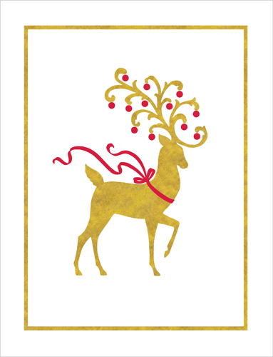 Caspari Reindeer Embossed Size D BC