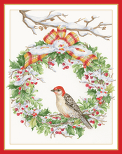 Load image into Gallery viewer, Caspari Wreath And Woodpecker Size A BC
