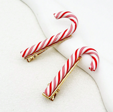 Load image into Gallery viewer, Colorful Candy Cane Christmas Hair Clips
