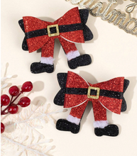 Load image into Gallery viewer, Christmas Santa Glitter Hair Bow
