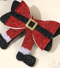 Load image into Gallery viewer, Christmas Santa Glitter Hair Bow
