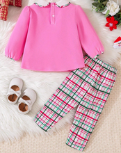 Load image into Gallery viewer, Girl Pink Santa Christmas Outfit
