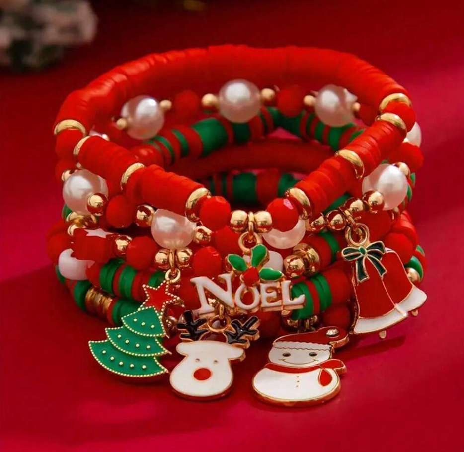 Christmas Stretchy Charm Bracelet