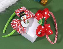 Load image into Gallery viewer, Girl Christmas Bow Headband
