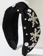 Load image into Gallery viewer, Black Snowflake Headband
