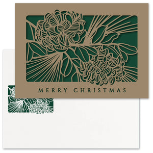 Masterpiece Studios - Pinecone Laser Cut Boxed Holiday Cards