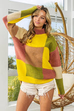 Load image into Gallery viewer, Color Block Mock Neck Sweater
