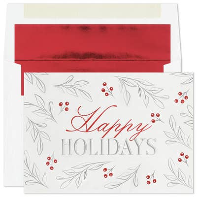 Masterpiece Studios - Silver & Red Holiday Boxed Holiday Cards