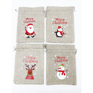 Love and Repeat - Merry Christmas Snowflake Draw String Gift Bag