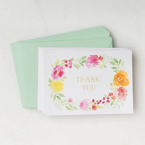 Paper Source Floral Wreath Thank You Card Set