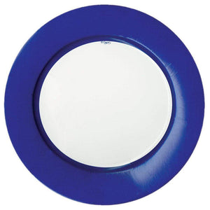 Caspari Linen Border Paper Dinner Plates in Blue