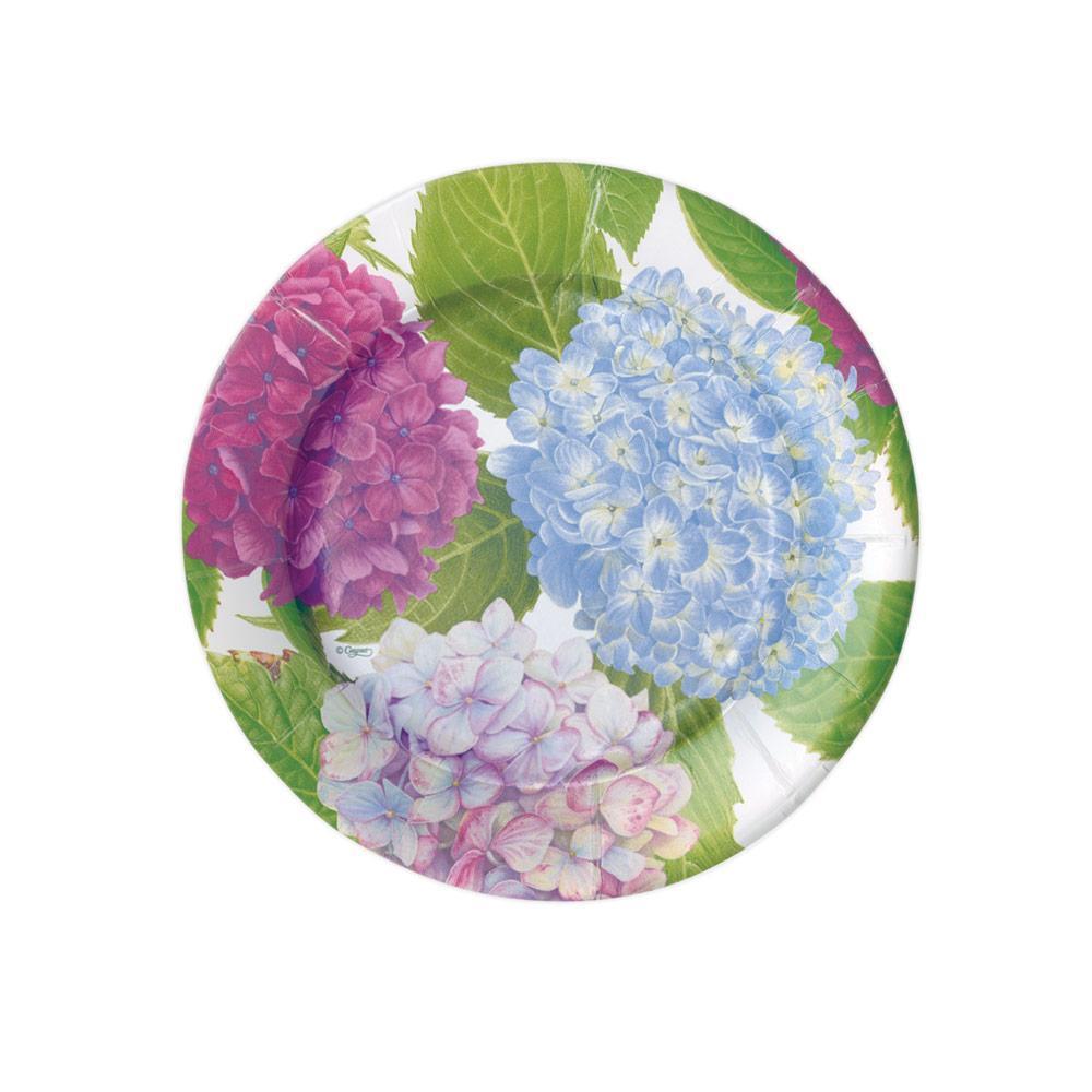 Caspari Hydrangea Garden Paper Salad & Dessert Plates in Blue