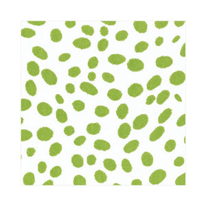 Caspari Spots Paper Linen Luncheon Napkins in Green