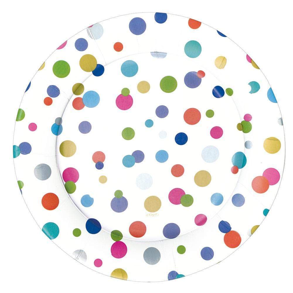 Caspari Confetti Brights Paper Dinner Plates