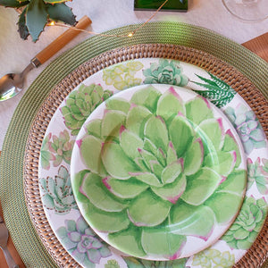 Caspari Succulents Paper Salad & Dessert Plates