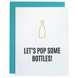 Let's Pop Some Bottles Champagne Paper Clip Greeting Card