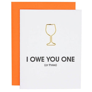 Owe You One Paper Clip Greeting Card