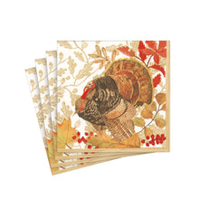 Load image into Gallery viewer, Caspari Woodland Turkey Cocktail Napkin
