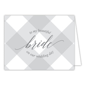 Grey Buffalo Check-Bride Greeting Card