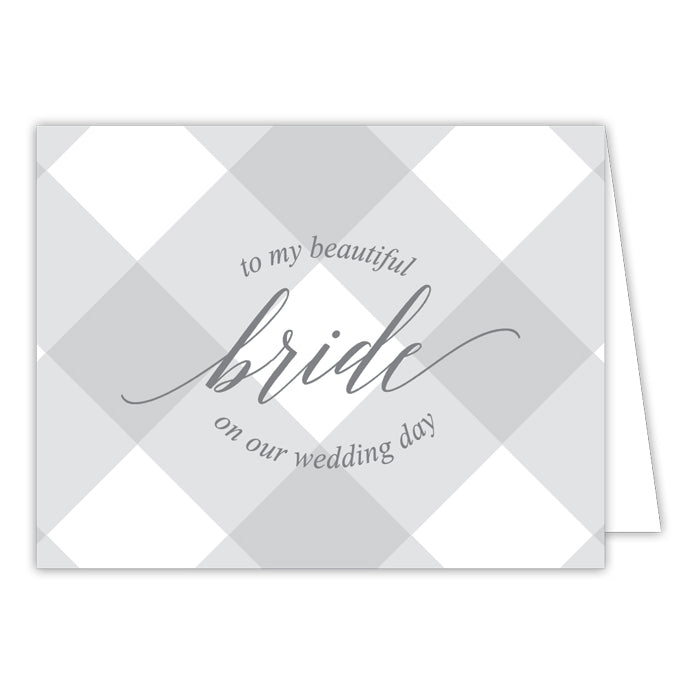 Grey Buffalo Check-Bride Greeting Card