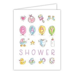 Baby Shower Baby Icons Greeting Card