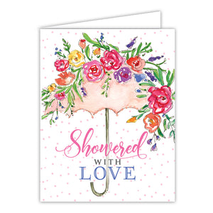 Showered With Love Floral Umbrella Greeting Card