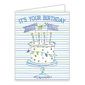 It's Your Birthday Make A Wish Blue Greeting Card