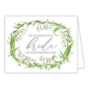Wedding Greenery Wreath Bride Greeting Card