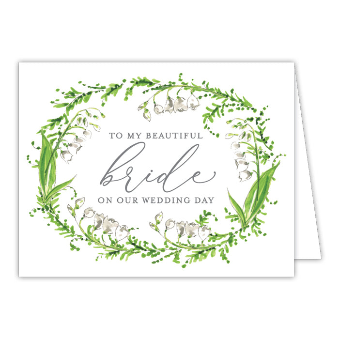 Wedding Greenery Wreath Bride Greeting Card