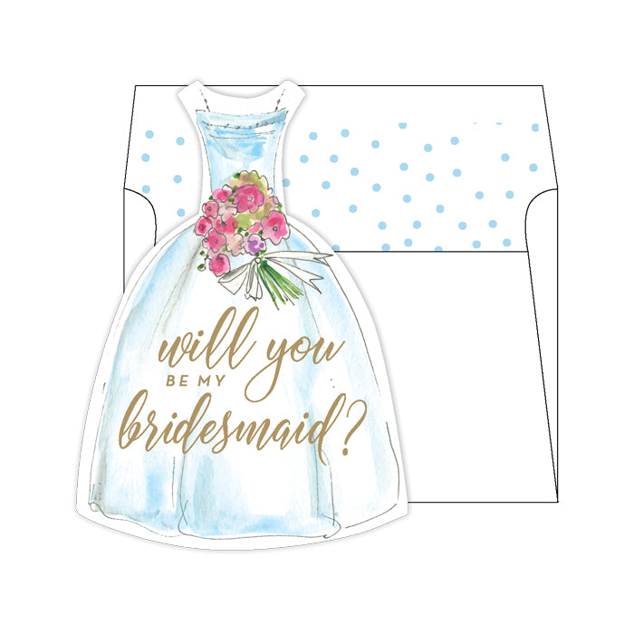 Will You Be My Bridesmaid Blue Greeting Card