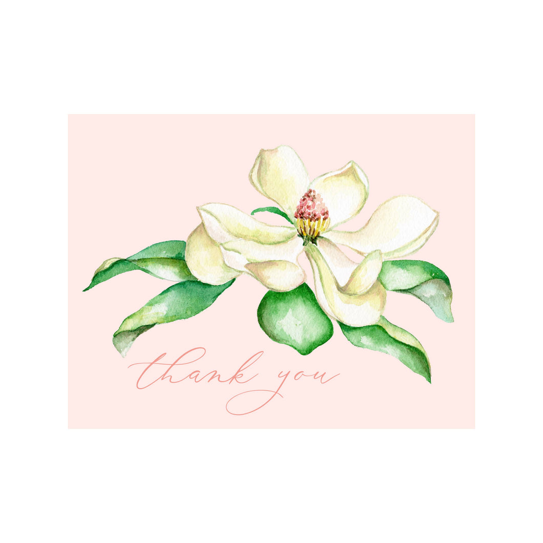 BRA - Thank you Magnolia Floral Greeting Card
