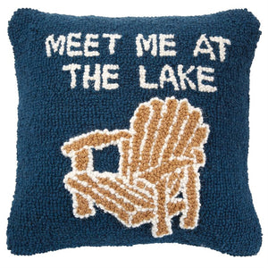 Lake Chairs Hooked Pillow