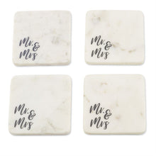 Load image into Gallery viewer, Mr. &amp; Mrs. Marble Coaster Set

