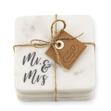 Load image into Gallery viewer, Mr. &amp; Mrs. Marble Coaster Set
