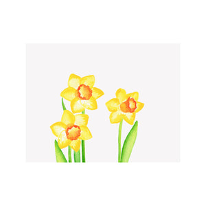 Daffodil Floral Folded Note Card