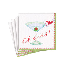 Load image into Gallery viewer, Caspari Christmas Cocktail Cheers! Cocktail Napkin
