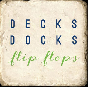 Decks Docks Flip Flops Marble Coaster