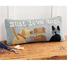 Load image into Gallery viewer, Must Love Dogs Hooked Pillow
