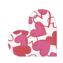 Load image into Gallery viewer, Caspari Painted Hearts Die-Cut Paper Linen Party Napkins
