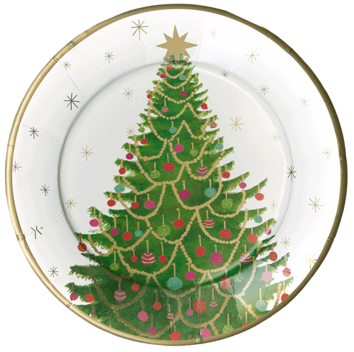 Caspari Merry and Bright Dinner Plate