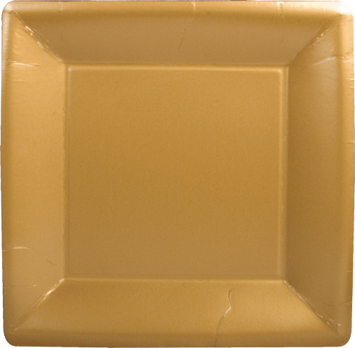 Caspari Solid Gold Square Paper Dinner Plate