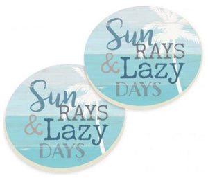 Sun Rays & Lazy Days Car Coaster Pack