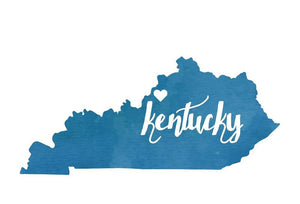 Watercolor Heart Kentucky Postcard