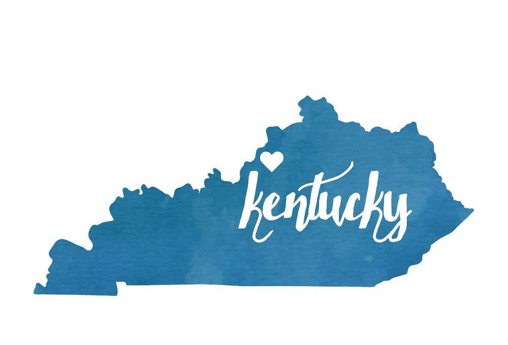 Watercolor Heart Kentucky Postcard