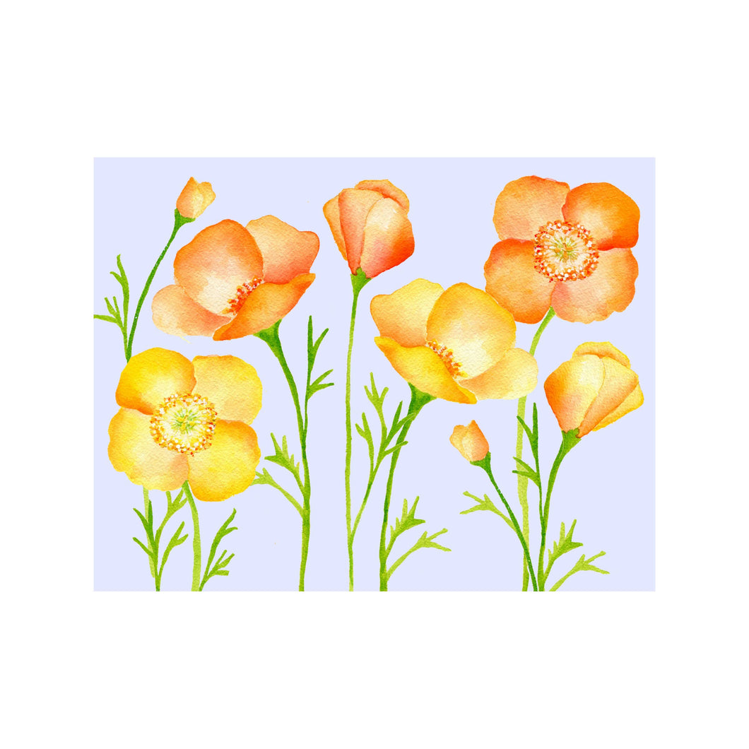 Brake Ink Stationery - Poppy Floral Note Card