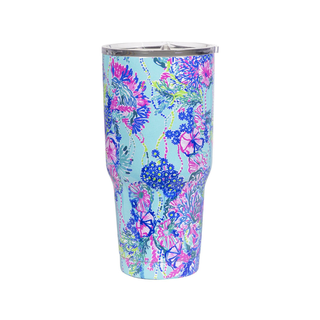lilly pulitzer stainless steel insulated tumbler, beach you to it (30 oz)