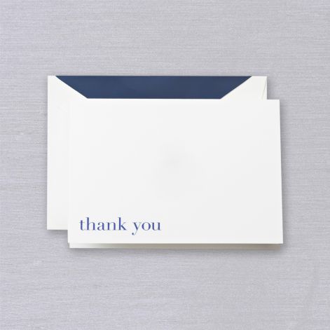 Crane Bodoni Blue Thank You Note