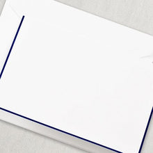 Load image into Gallery viewer, Crane Regent Blue Bordered Pearl White Note
